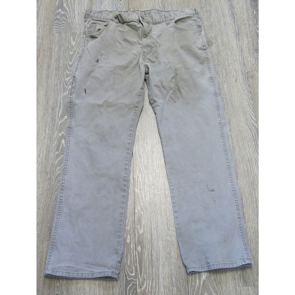 DICKIES Work Uniform Pants Size 38x30 Men Cell Pocket Cotton Gray Mechanic